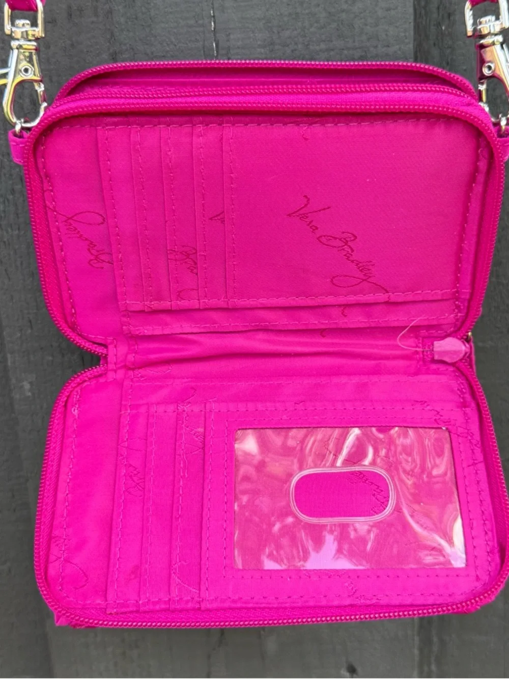 Vera Bradley Hot Pink Quilted Crossbody Wallet - Picture 6 of 12